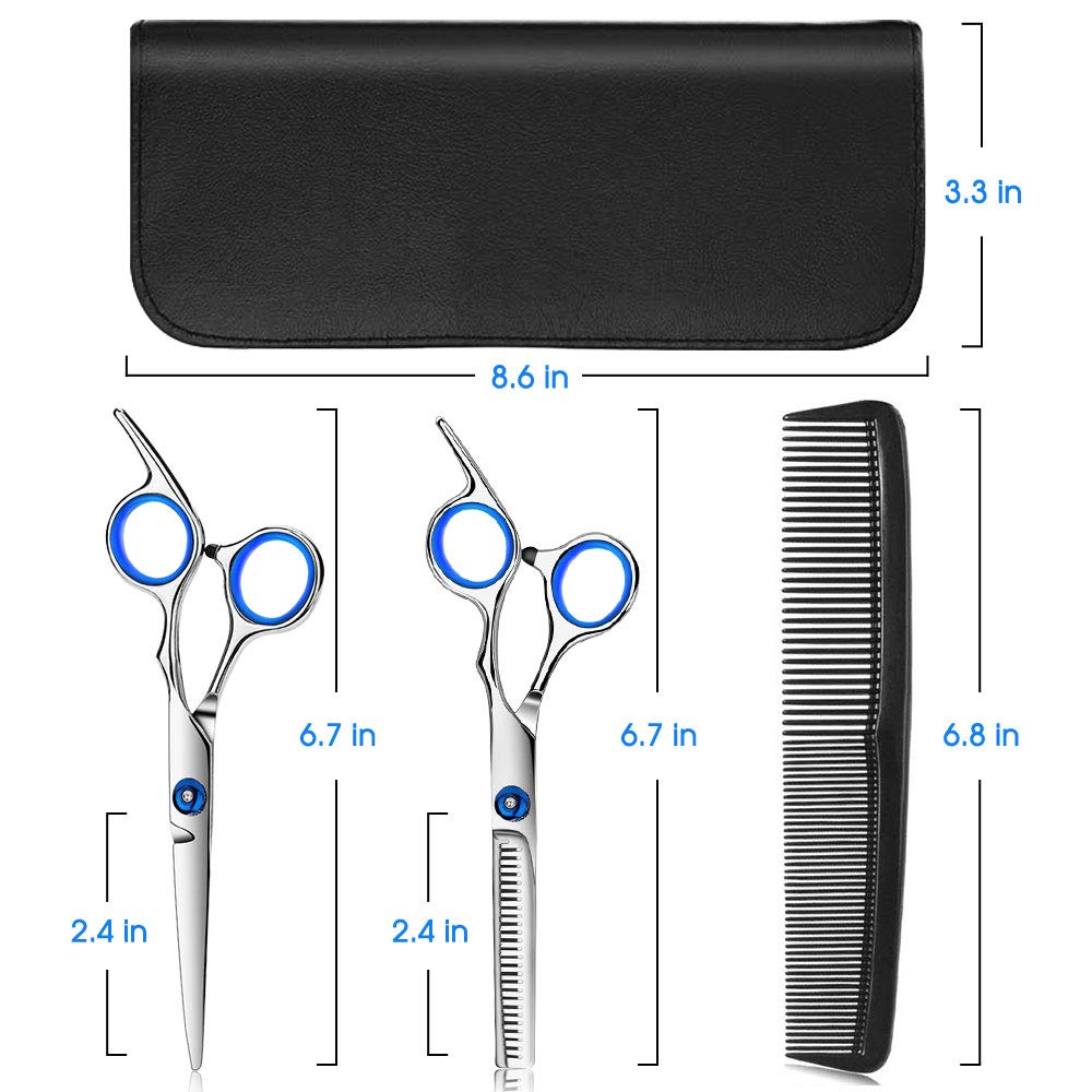 FATHABY premium 420 stainless steel hair shears demonstrating the integrated handle shock absorber
