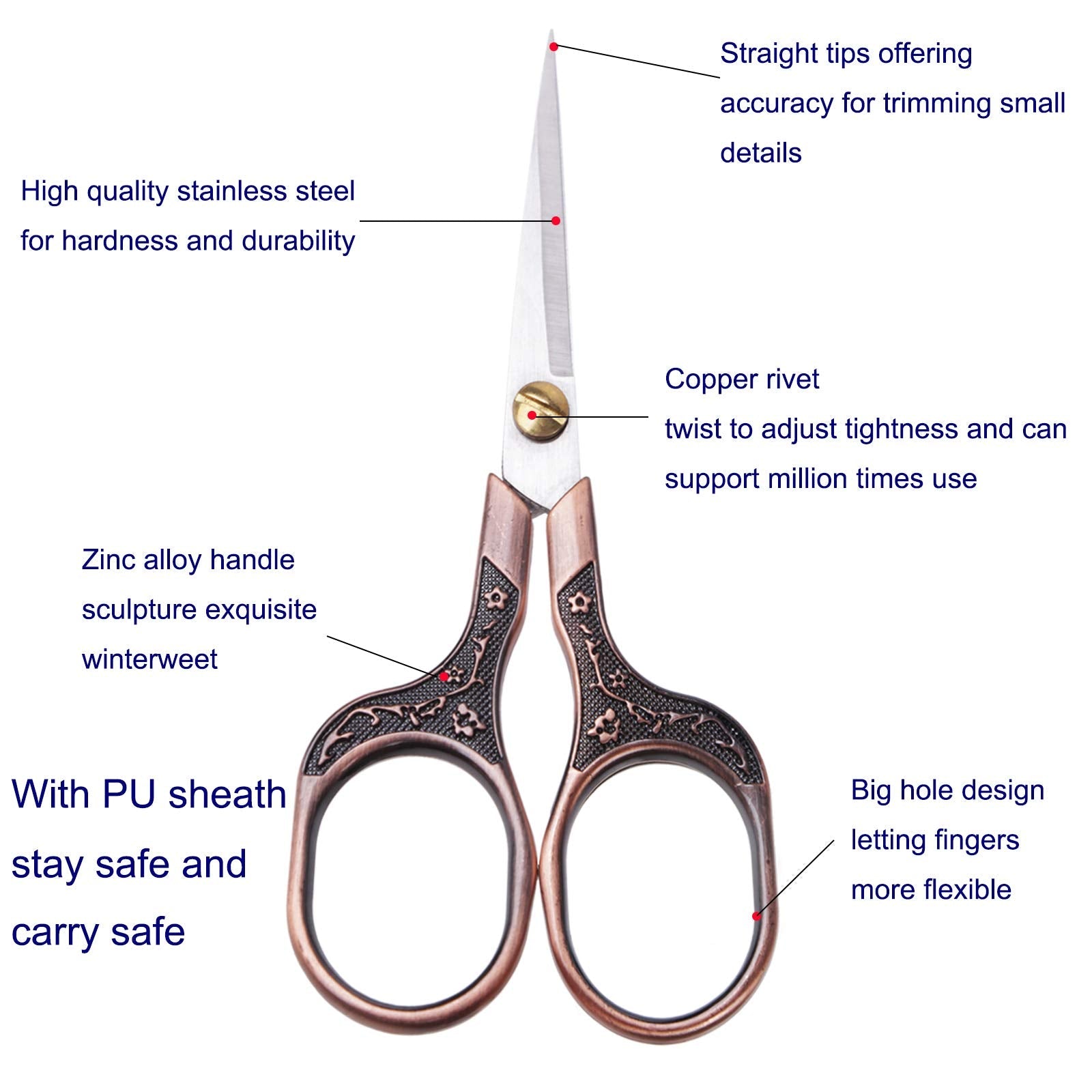 Micro serrated edge beauty scissors for clean clipping without slipping