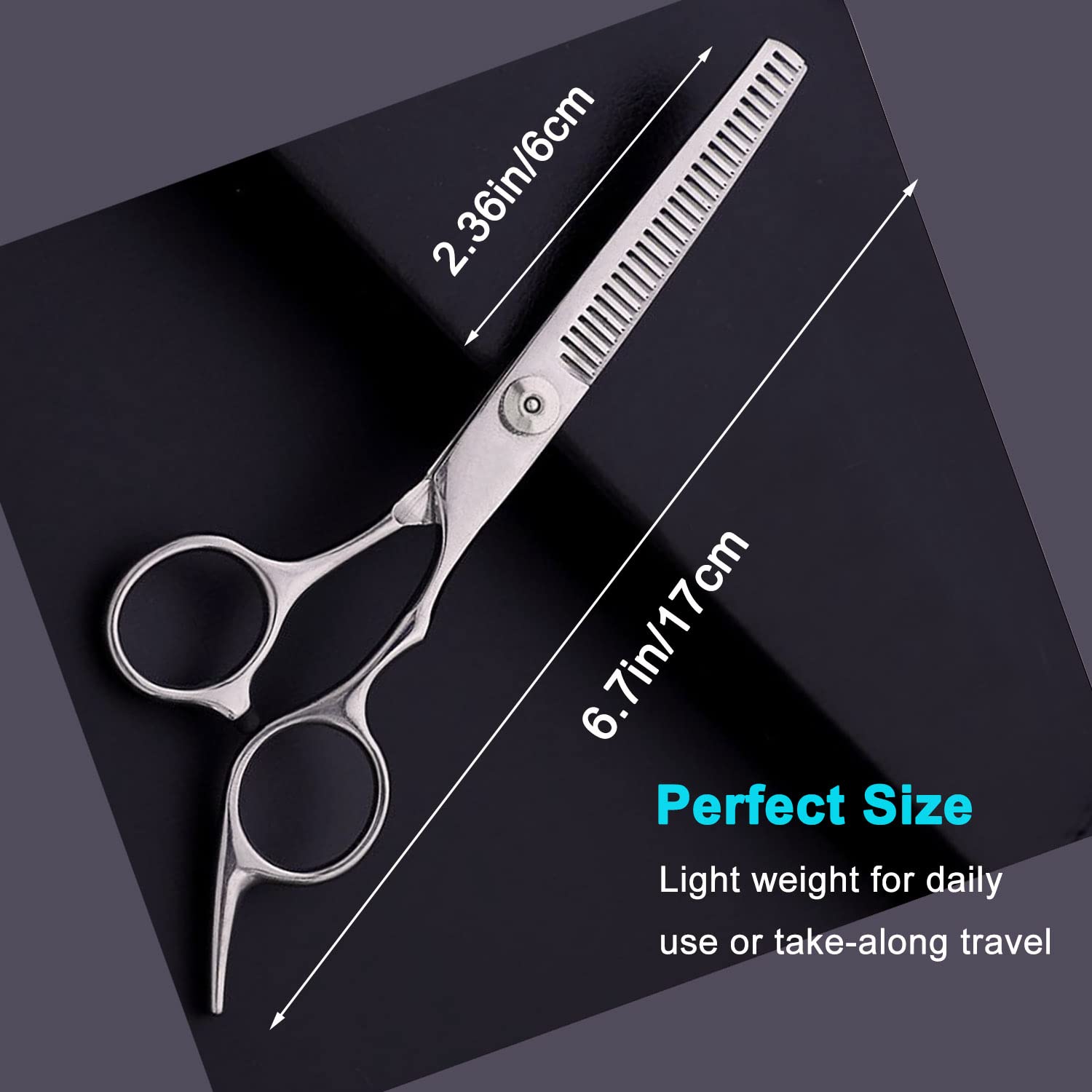 Fine adjustable tension screw on the center pivot of the Avenoir hair shears.