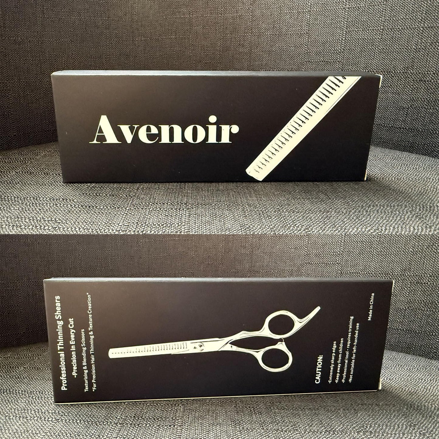 Hand sharpened razor edge blade of the premium imported Avenoir texturizing shears.