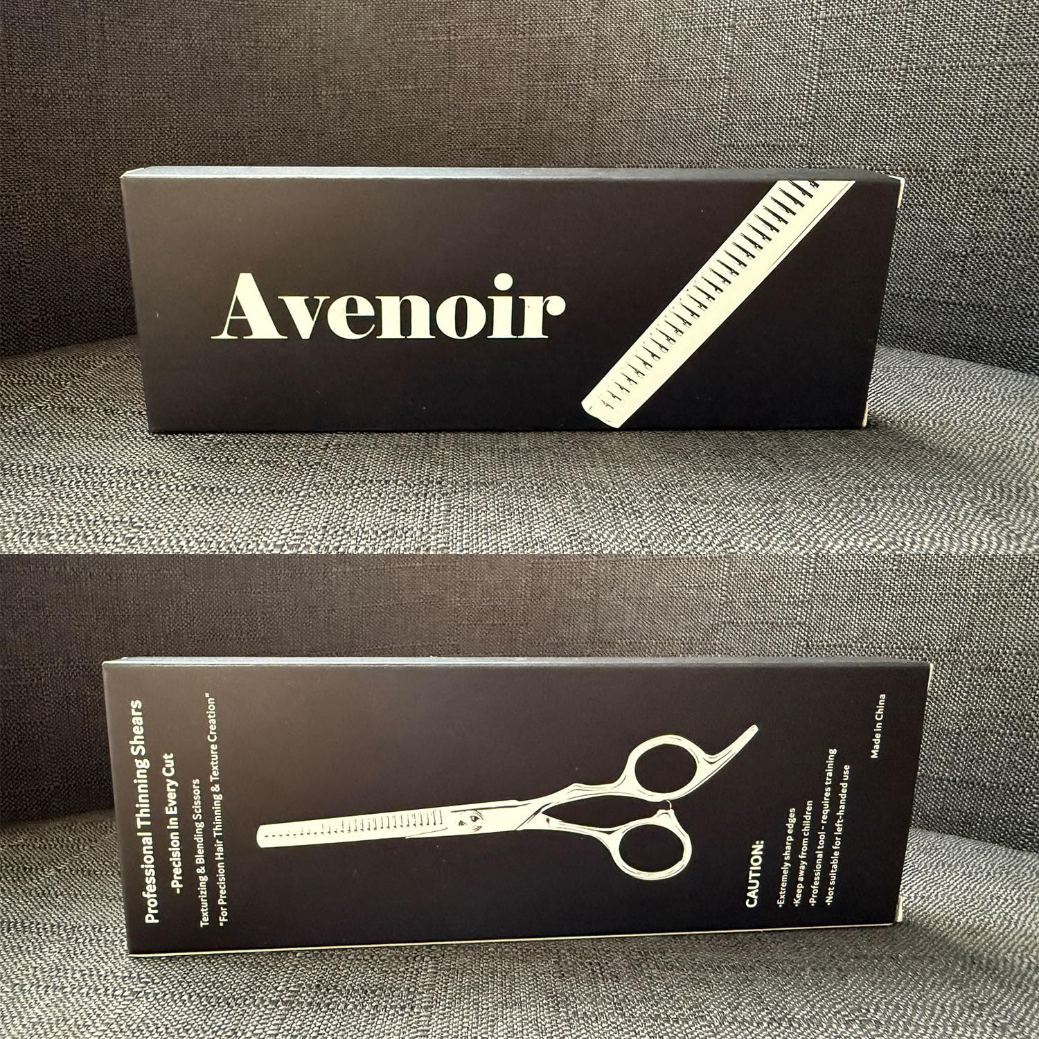 Hand sharpened razor edge blade of the premium imported Avenoir texturizing shears.