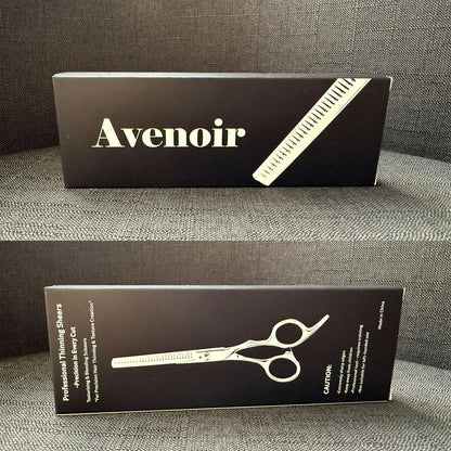 Hand sharpened razor edge blade of the premium imported Avenoir texturizing shears.