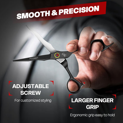 Fcoget 6.8 inch Japanese 440C stainless steel shears showcasing sharp edge blades