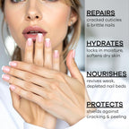 Ellie Chase moisturizing nail treatment applied on hand
