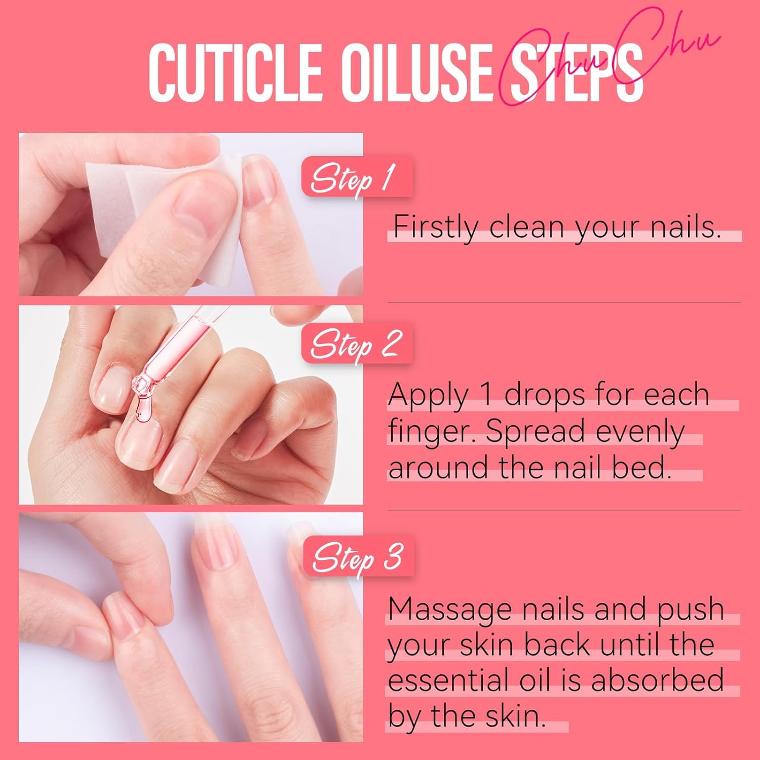 Chuchu cuticle oil for nail growth and repair