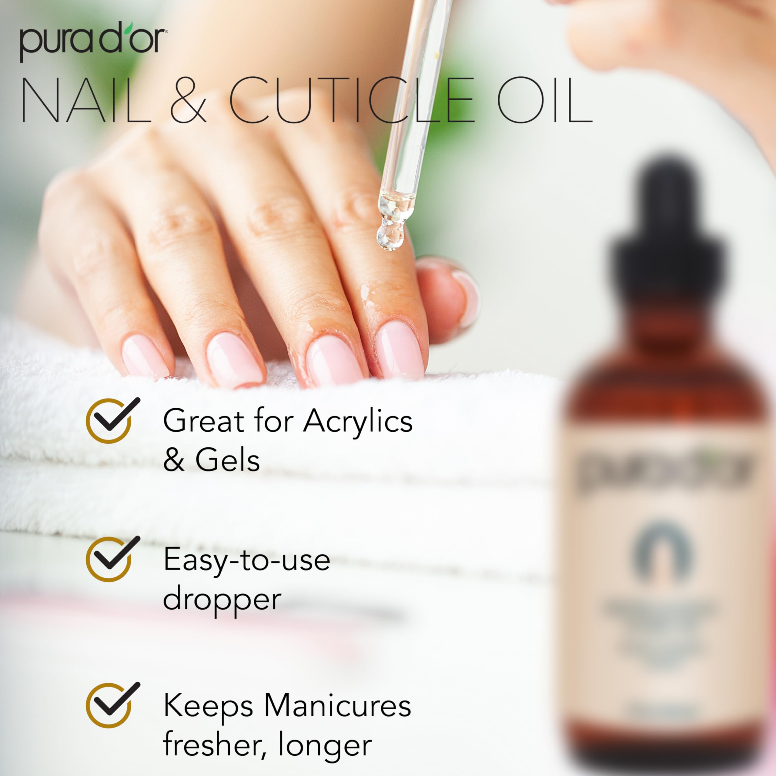 Pura D'or biotin nail oil dropper application