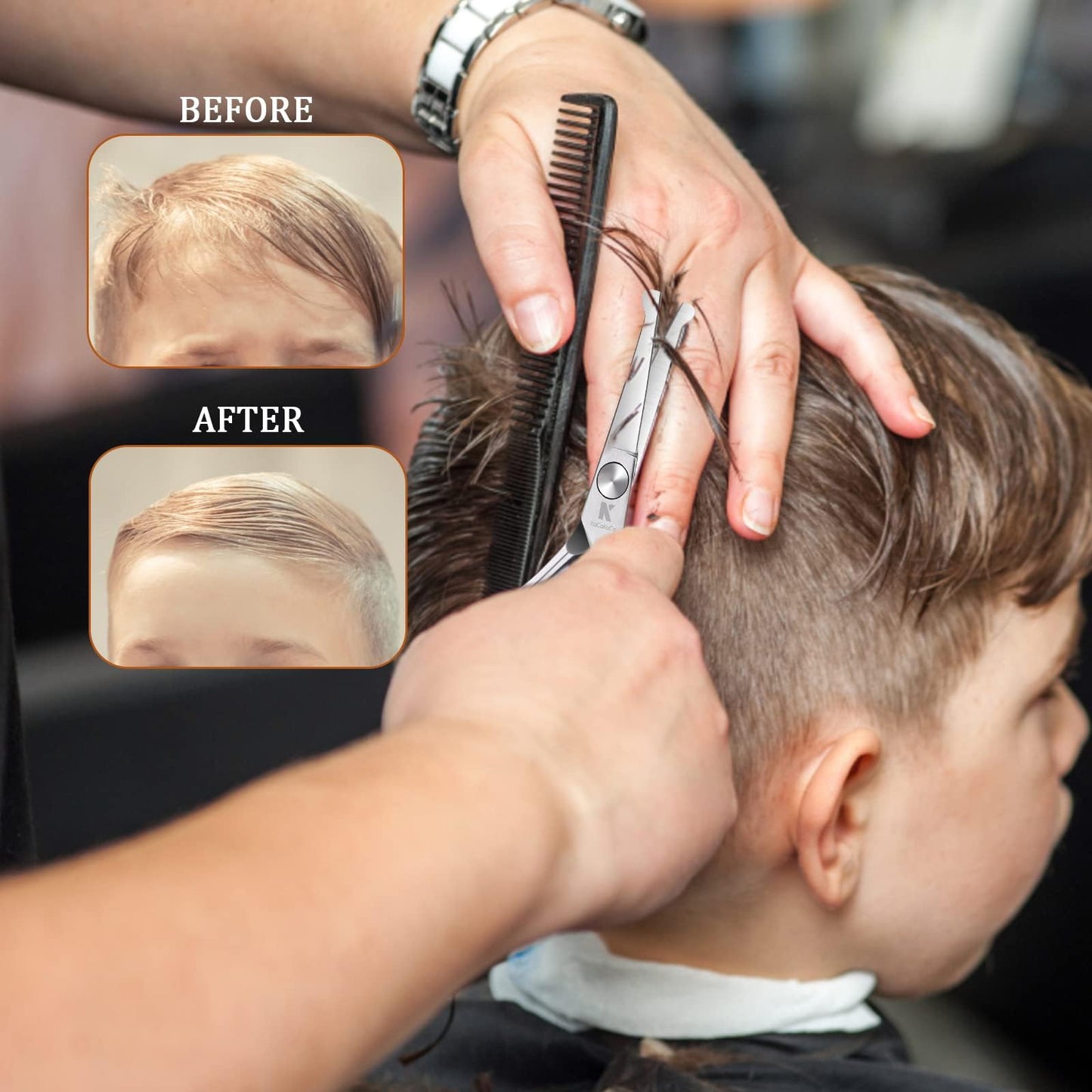 Authentic imported child safe hairdressing shears for precise home haircuts