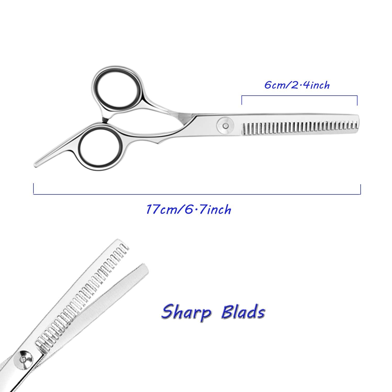Essoy professional hairdressing shears showcasing the ergonomic thumb handle and finger support rest.