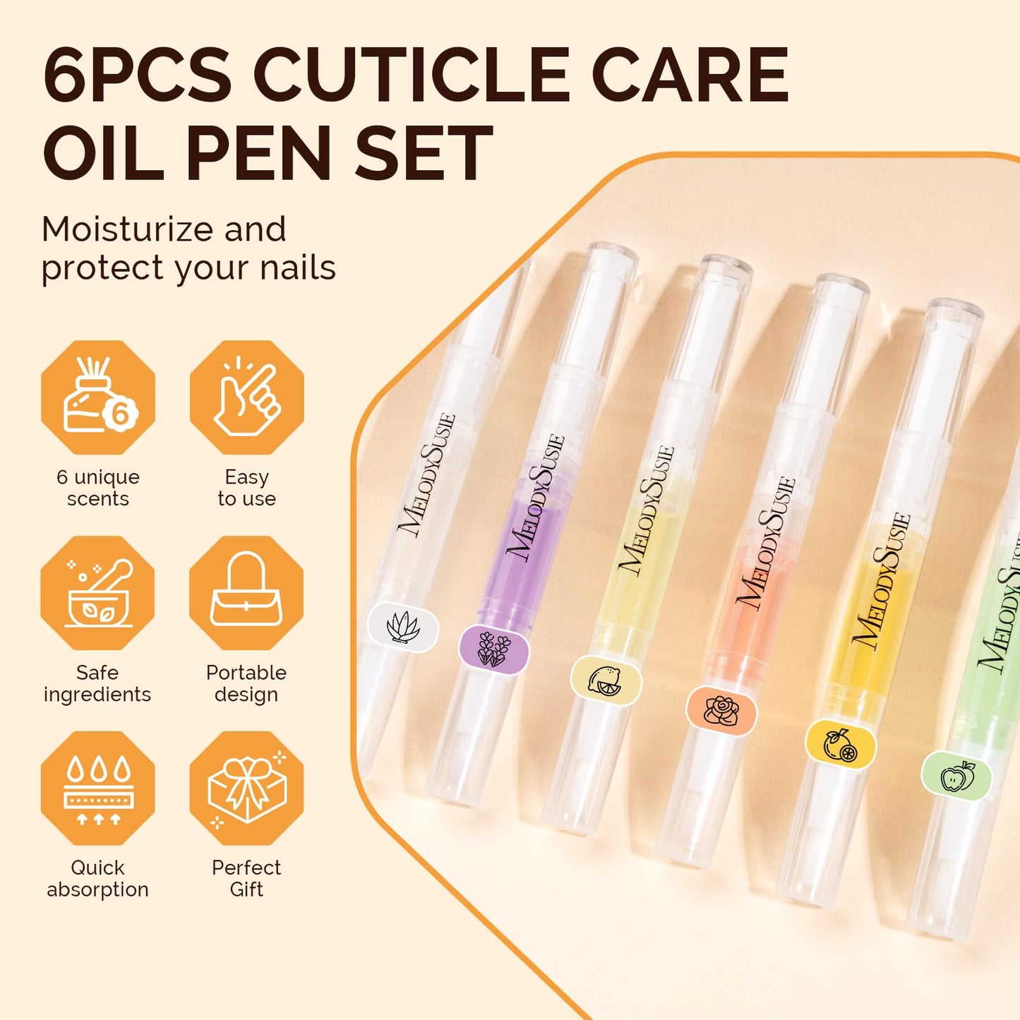 MelodySusie cuticle oil pen set packaging for home care
