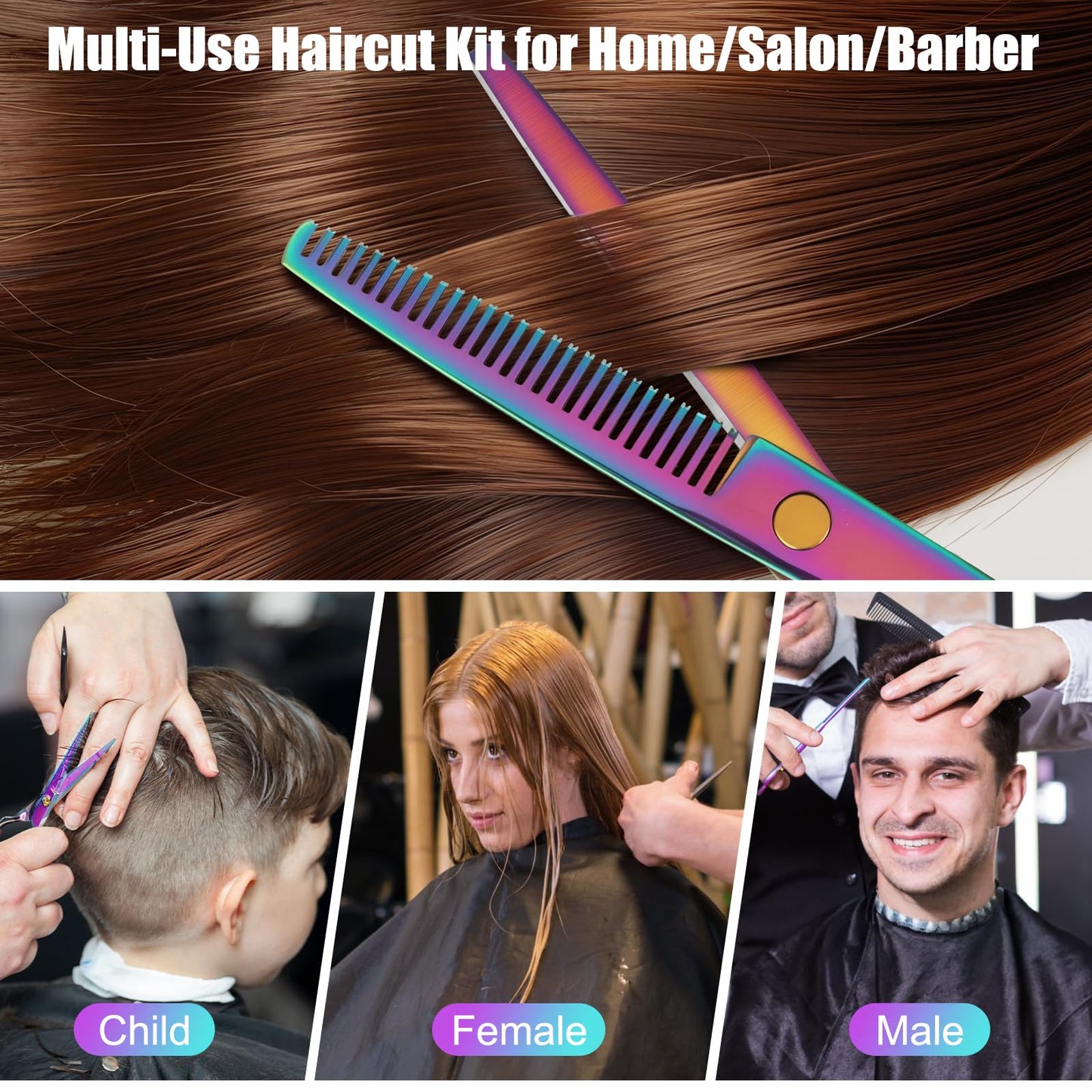 Side profile of micro-toothed thinning scissors for hair texturizing