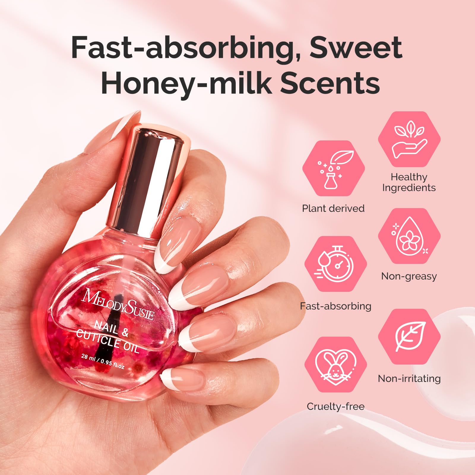 Authentic MelodySusie nail care product branding.