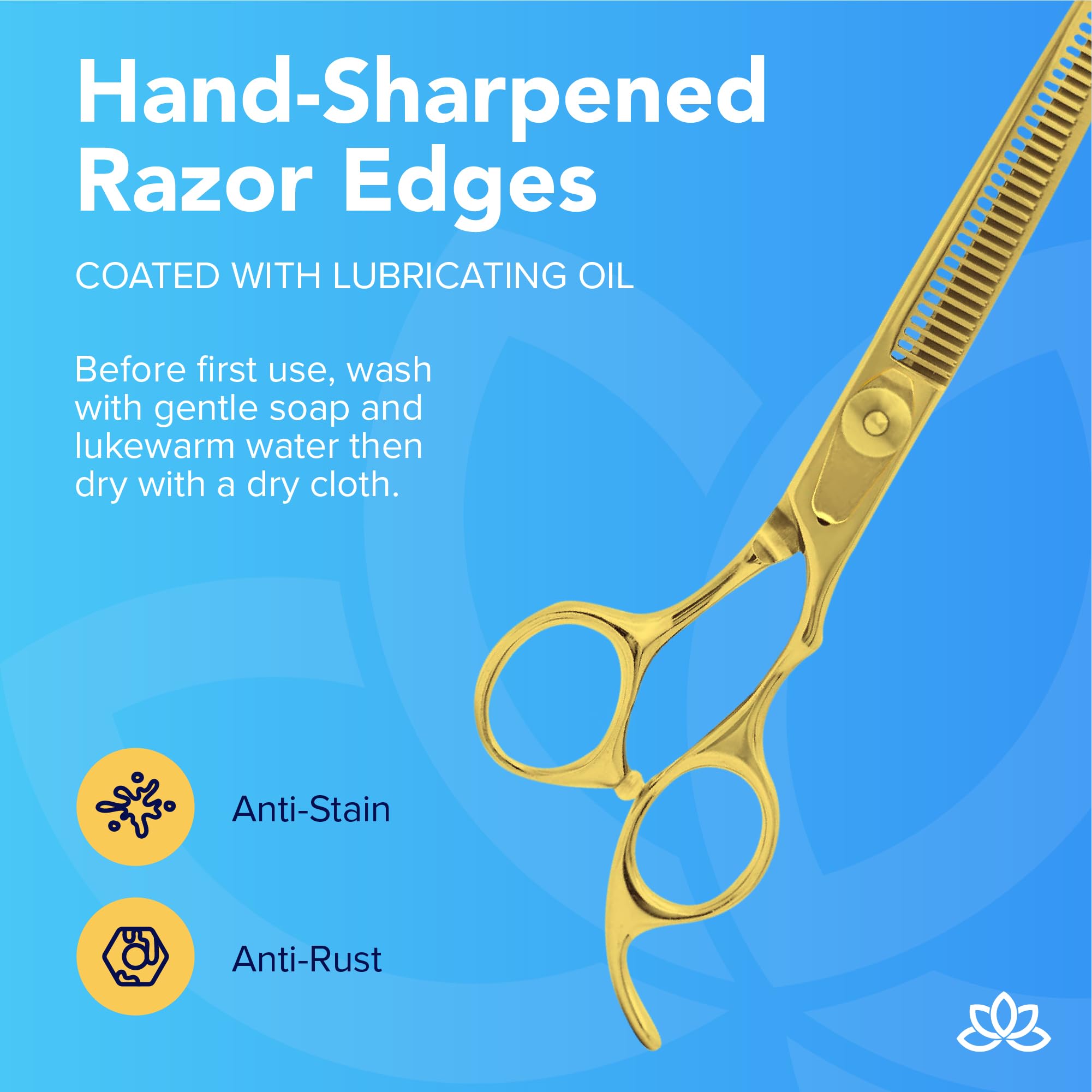 Equinox International razor edge series hair shears ergonomic handles and fine adjustment screw