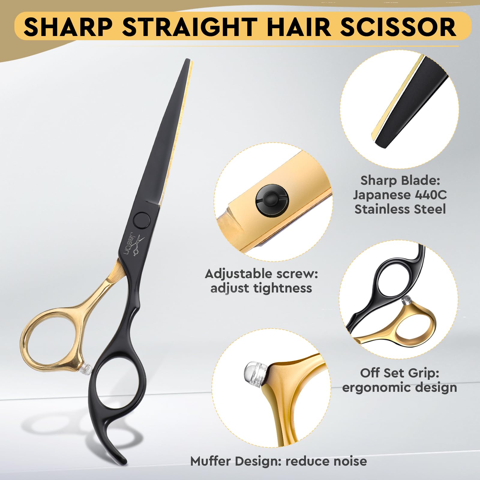 JASON professional hair cutting tools showing close up of 30 teeth texturizing shears