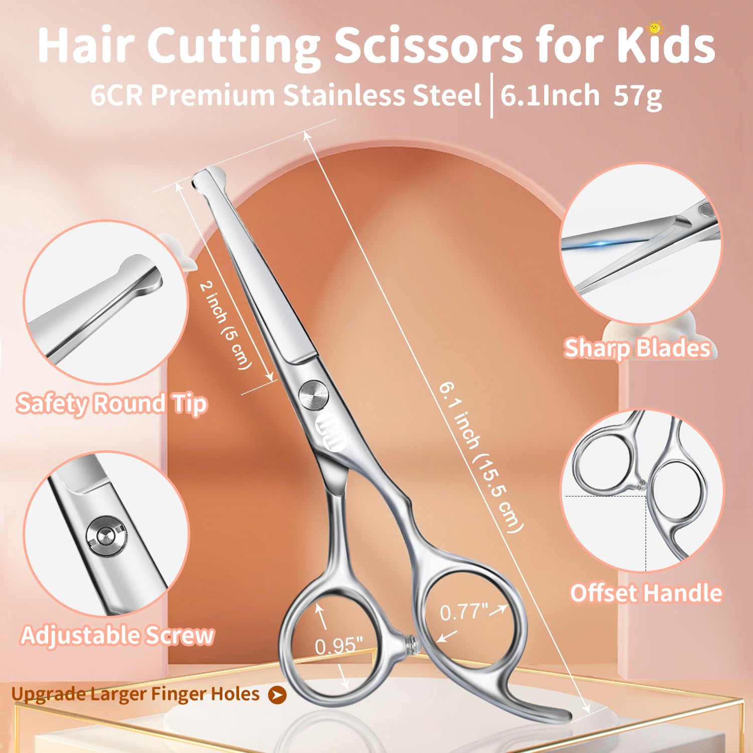 CIICII safety children hairdressing kit contents including comb clips and pink leather storage case