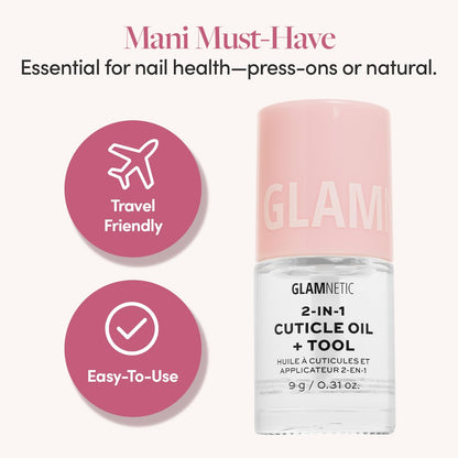 Glamnetic nail care serum bottle in packaging