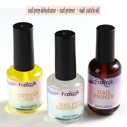 Close up of Honey Joy professional nail prep bottles