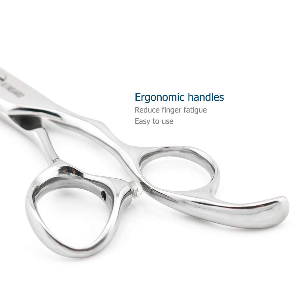 Kinsaro high carbon stainless steel hairdressing scissors displaying blade alignment