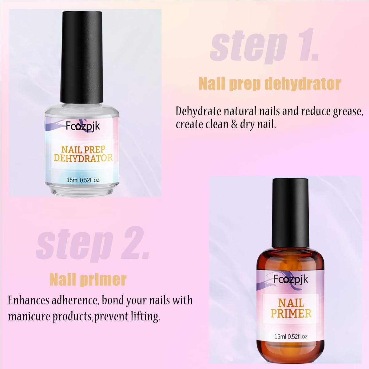 Three bottles of Honey Joy nail care set on a white background