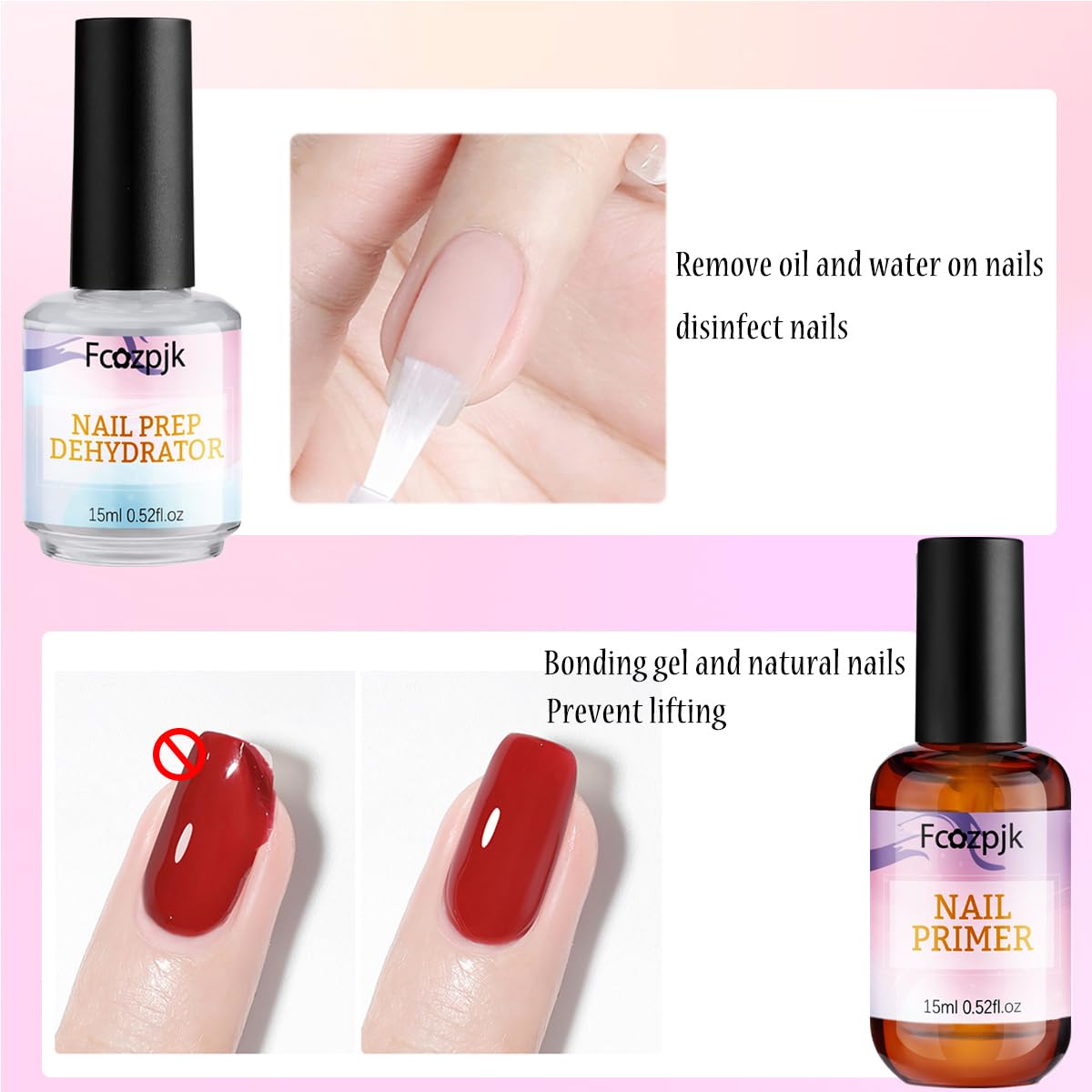 Honey Joy acid-free bonding primer and dehydrator kit for acrylic nails
