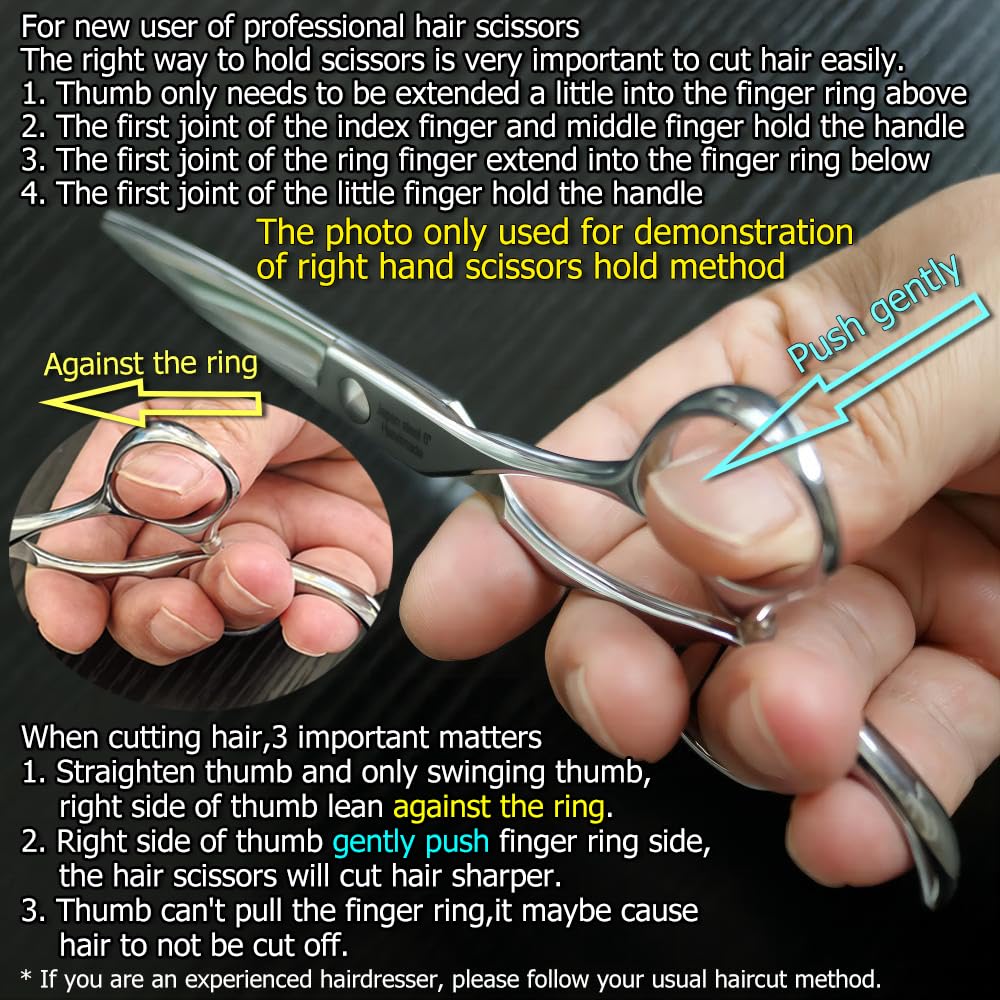 Side view of Kinsaro 5.5 inch haircut shears demonstrating the well proportioned honed edge line