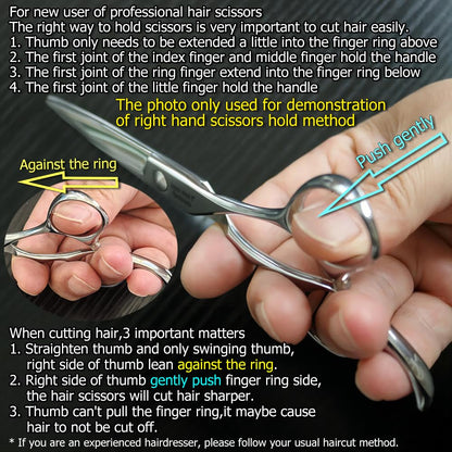 Side view of Kinsaro 5.5 inch haircut shears demonstrating the well proportioned honed edge line