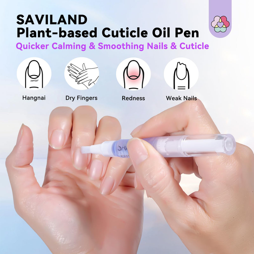 Saviland 6 piece cuticle oil pens arranged neatly