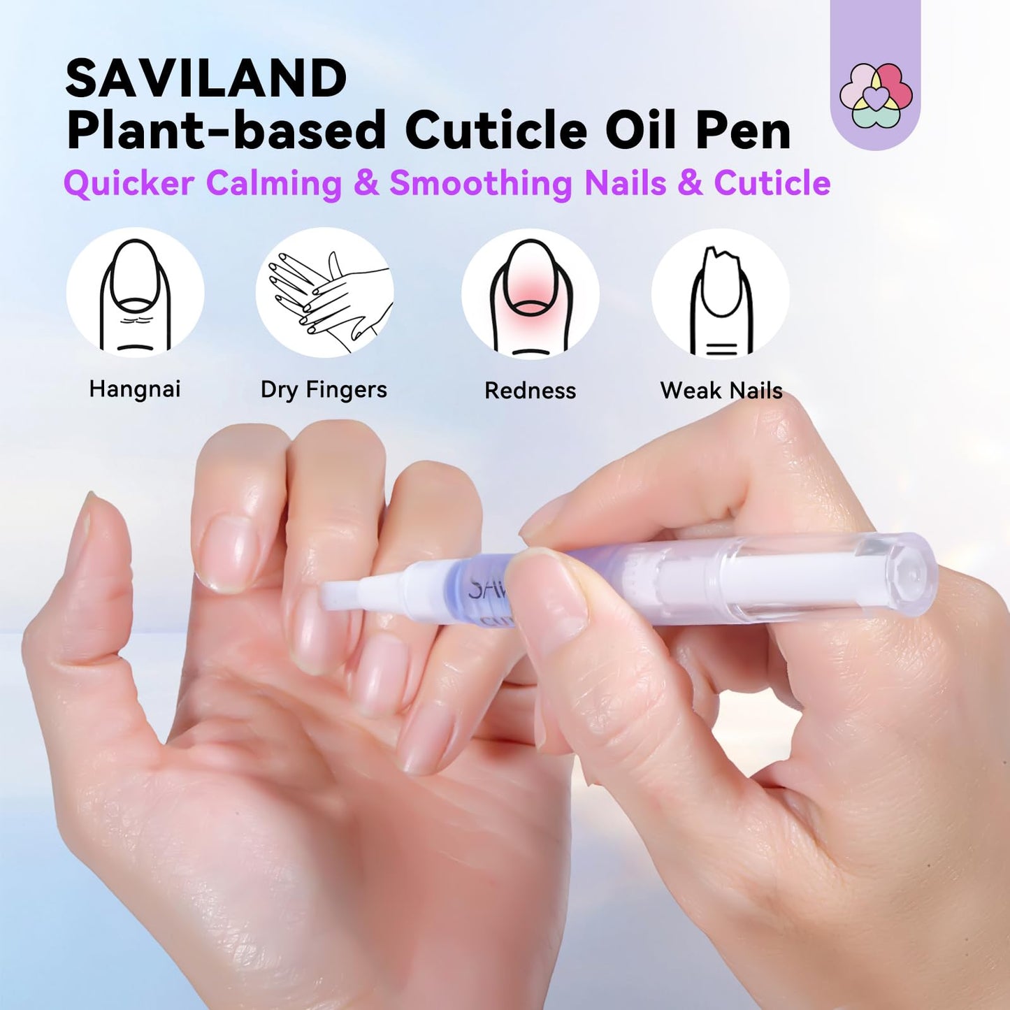 Saviland cuticle oil pen soft brush applicator detail