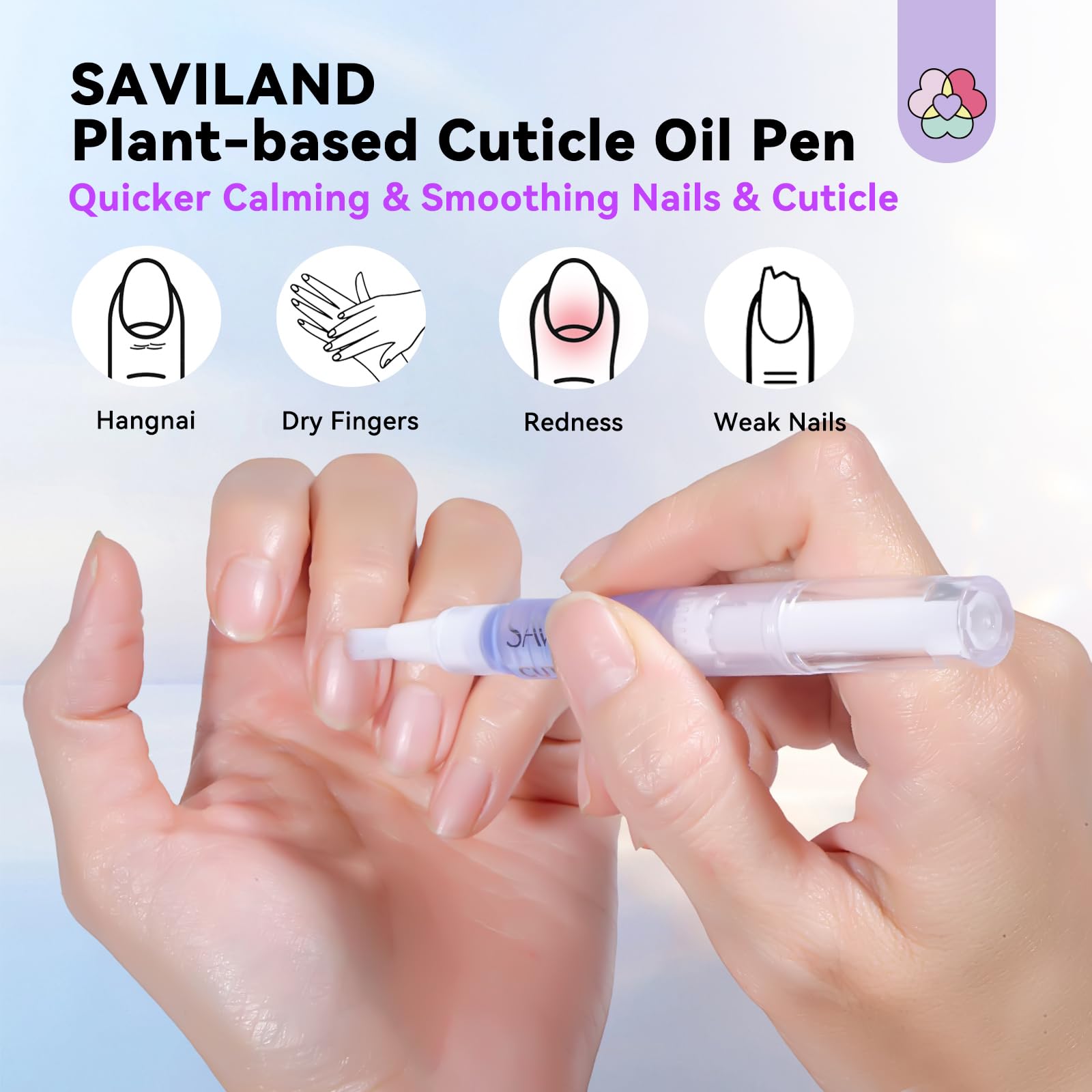 Saviland cuticle oil pen soft brush applicator detail