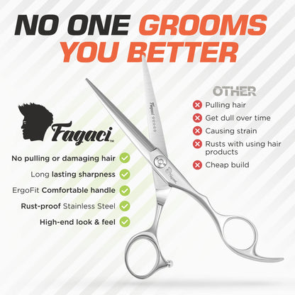 Fagaci hair cutting scissors with premium adjustment tension screw