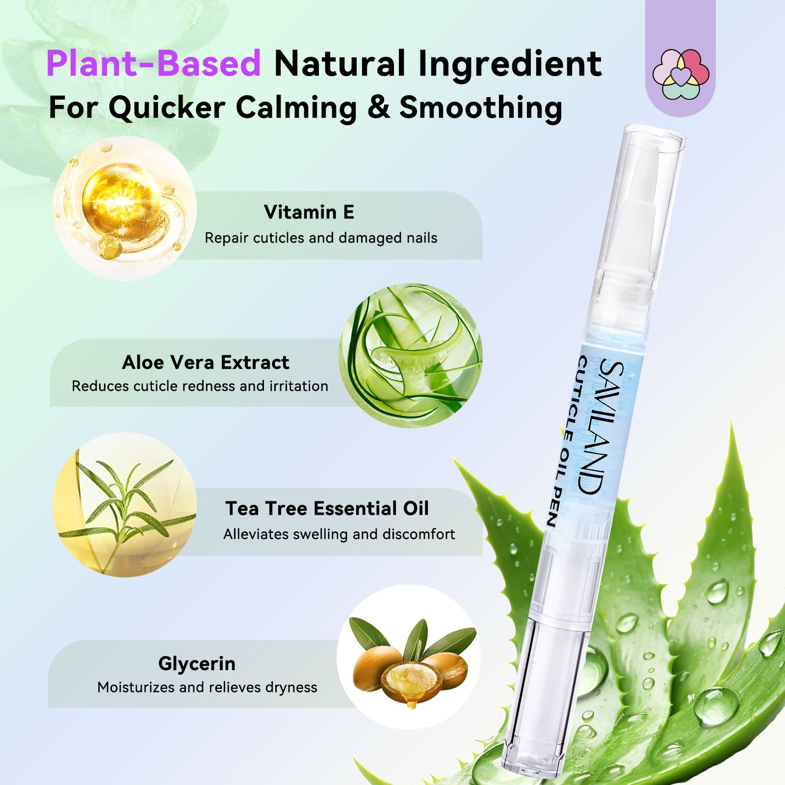 Applying Saviland cuticle oil to fingernails