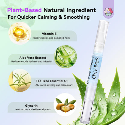 Applying Saviland cuticle oil to fingernails