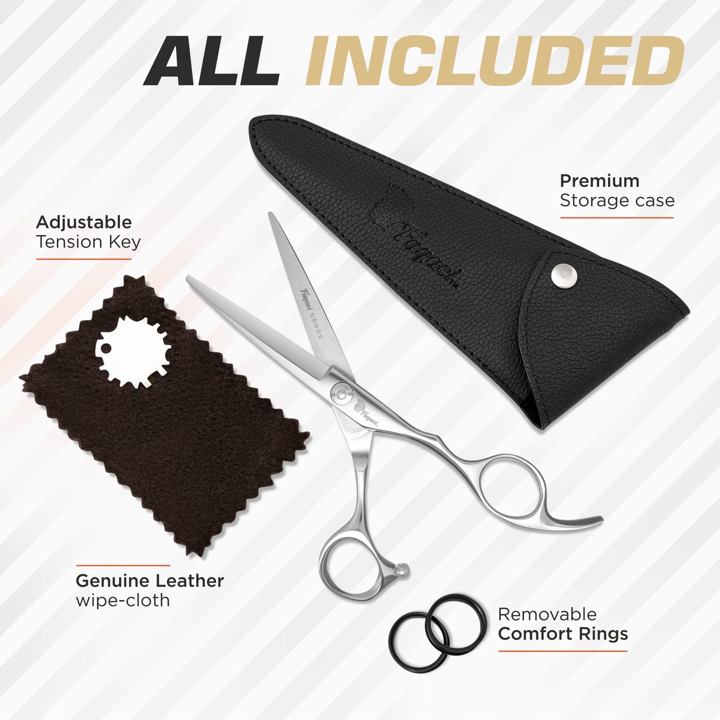 Close up view of the razor sharp tips on Fagaci professional hair shears