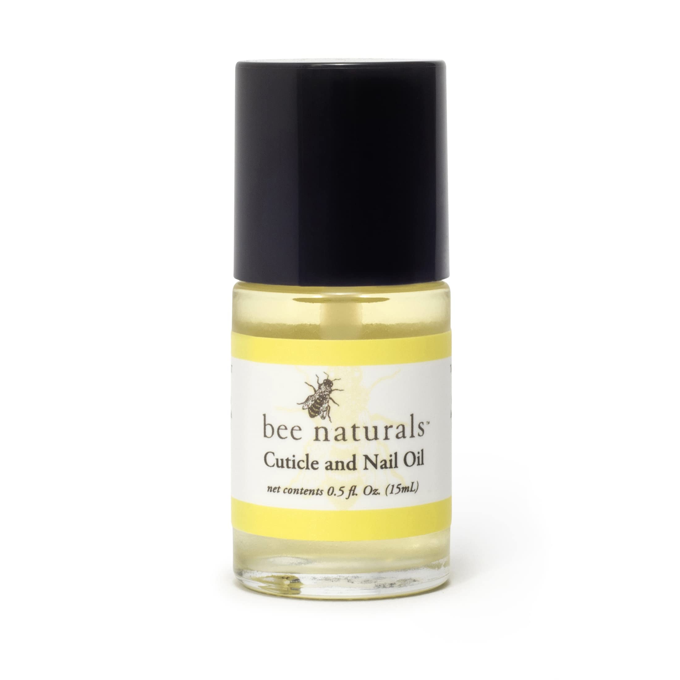 Bee Naturals Nail and Cuticle Oil bottle with brush applicator detail