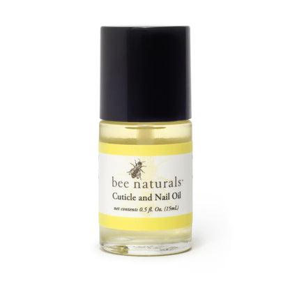 Bee Naturals Nail and Cuticle Oil bottle with brush applicator detail