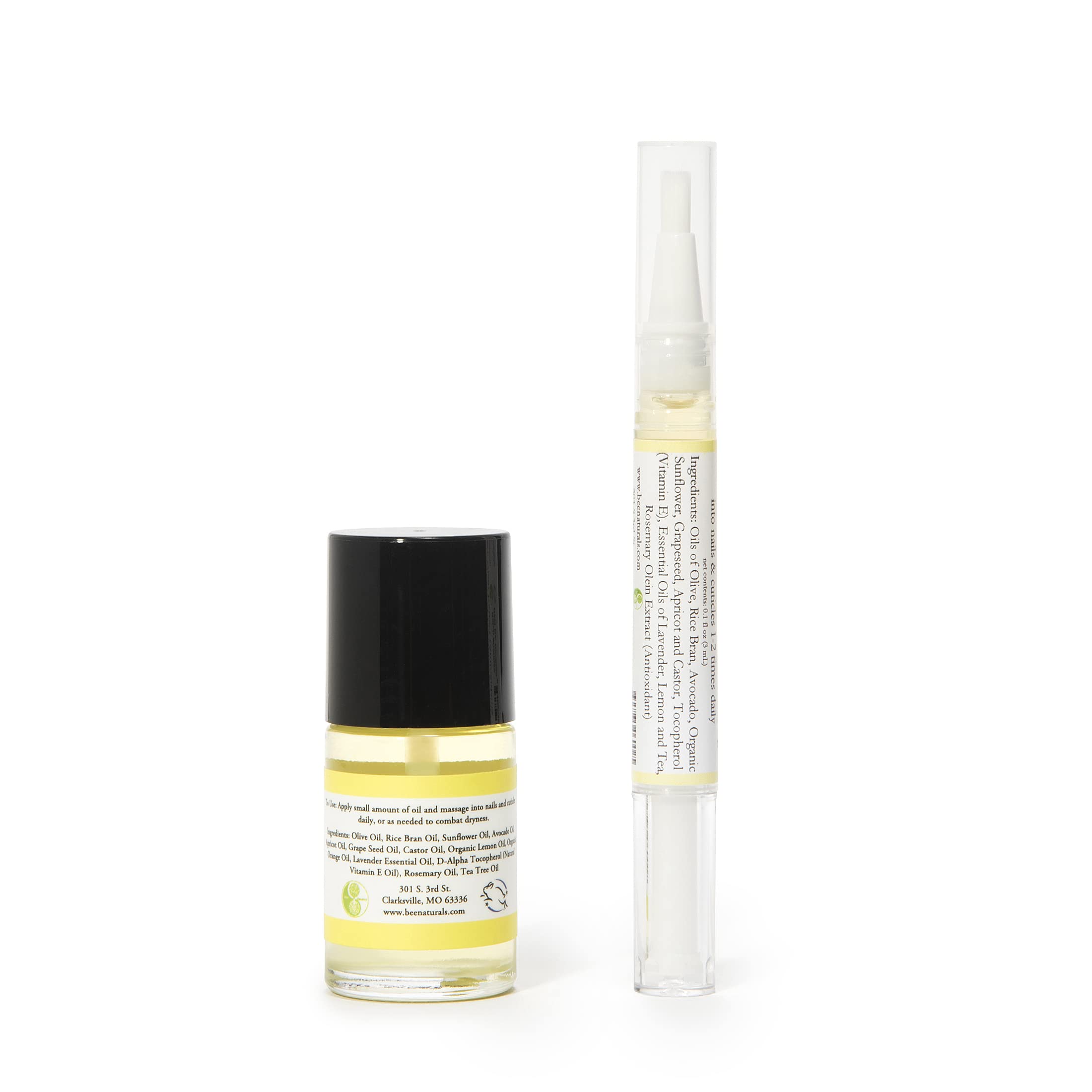 Hand applying Bee Naturals cuticle oil to nail beds