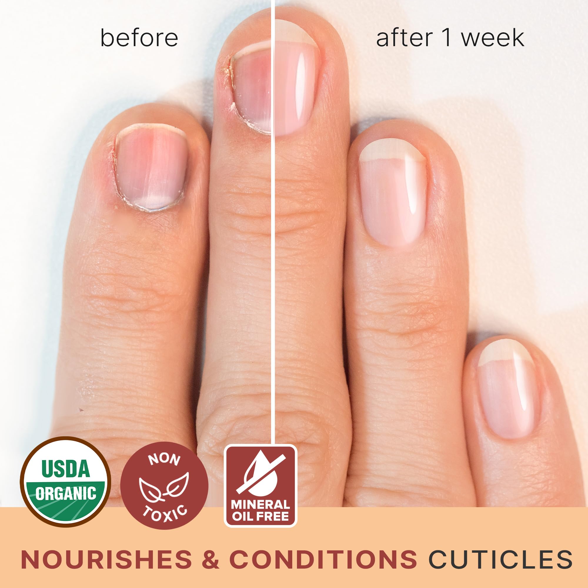 Close up of Beauty by Earth cuticle oil dropper packaging