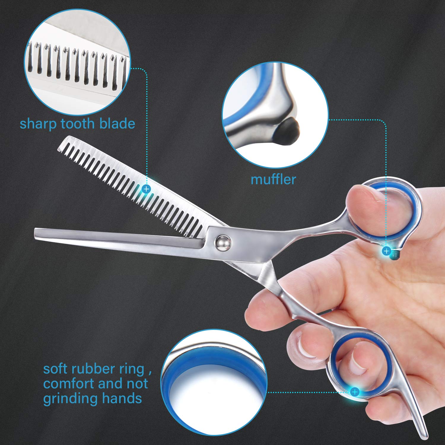 Complete YELEGAI eleven piece hairdressing set arranged neatly with the polyester barber cape and soft neck duster brush