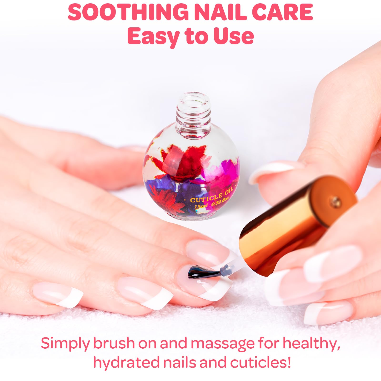 Application of Jiasheng cuticle oil on dry cuticles