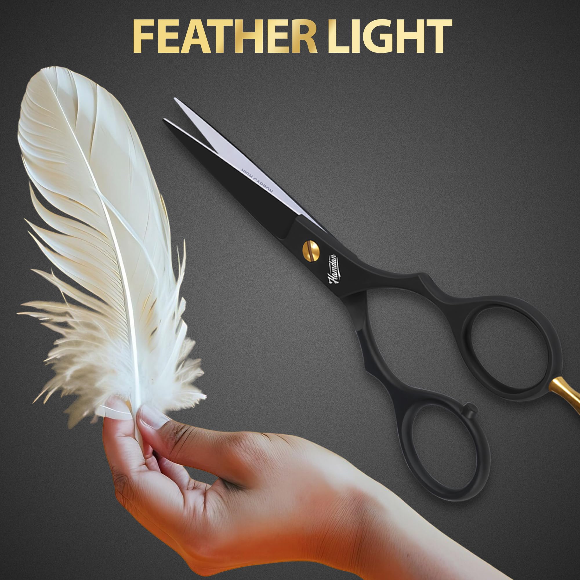Los Pepes professional hair scissors set showing adjustable gold screw mechanism