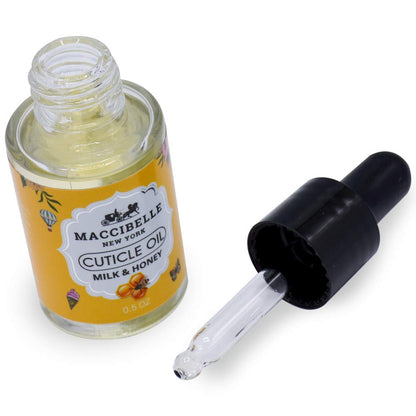 Professional nail care set featuring Maccibelle cuticle oil