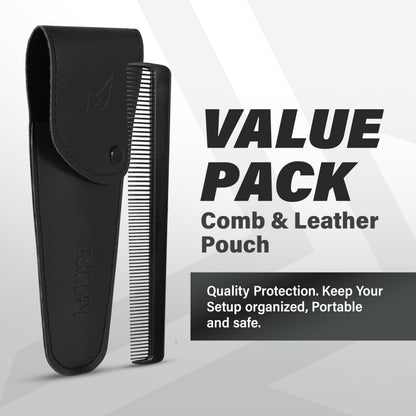 Side view of the lightweight 65 gram MUSI matte black salon shears for hair cutting.