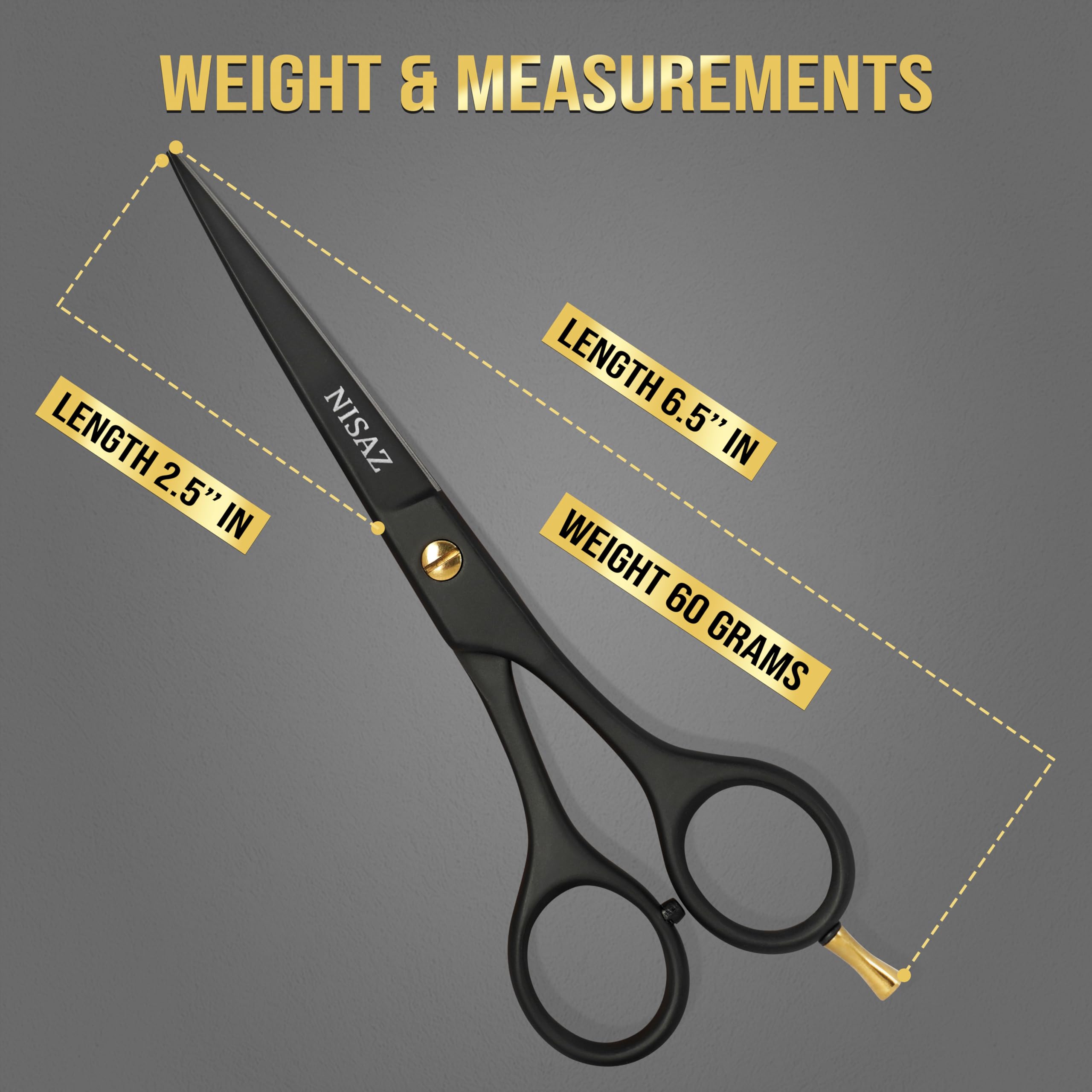 Premium protective PU leather pouch open with the black matte haircutting shears resting inside.