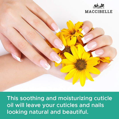 Maccibelle Cuticle Oil bottle showing 4 Fluid Ounce refill label