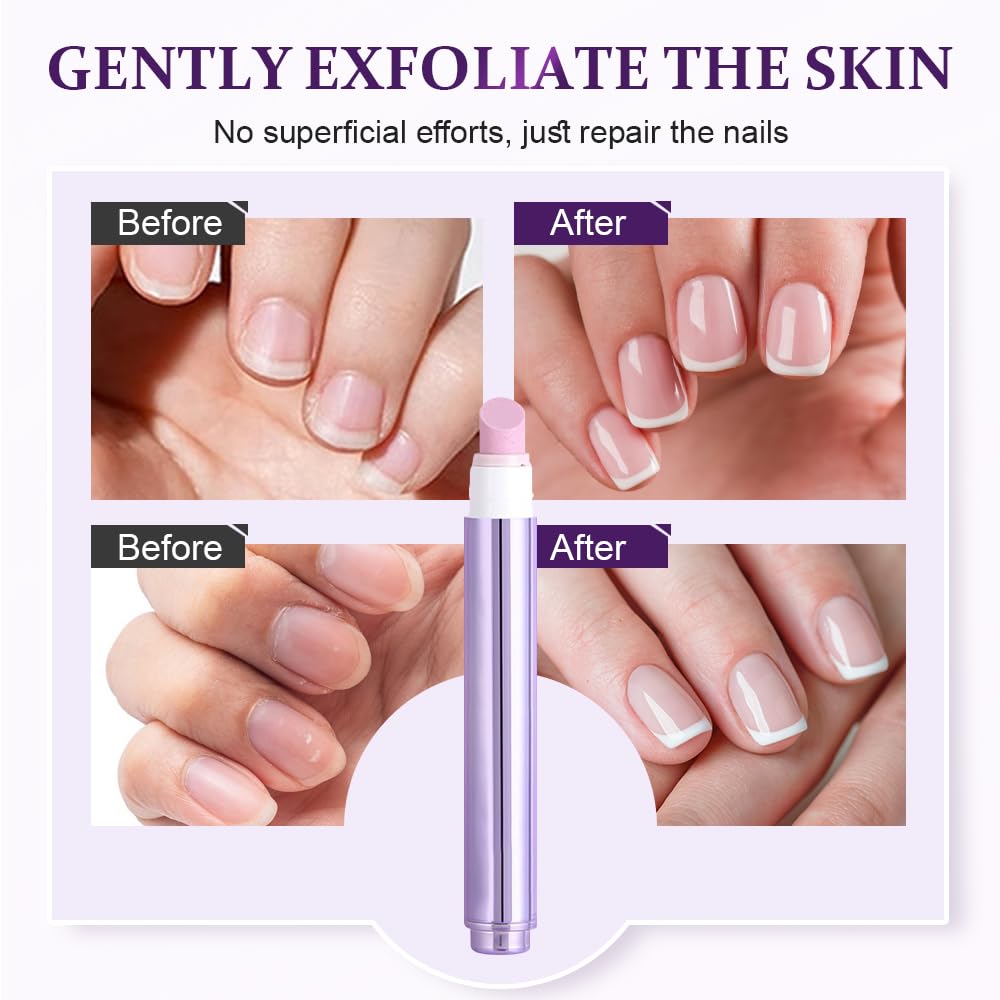Bonsow Cosmetics cuticle pusher in use on natural nails