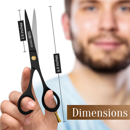 Ergonomic black powder coated haircutting scissors for men women and kids styling.
