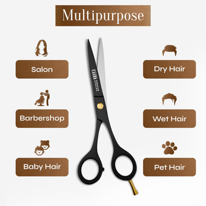 FacÃ³n authentic imported salon quality scissors displaying the sleek lightweight handle structure.