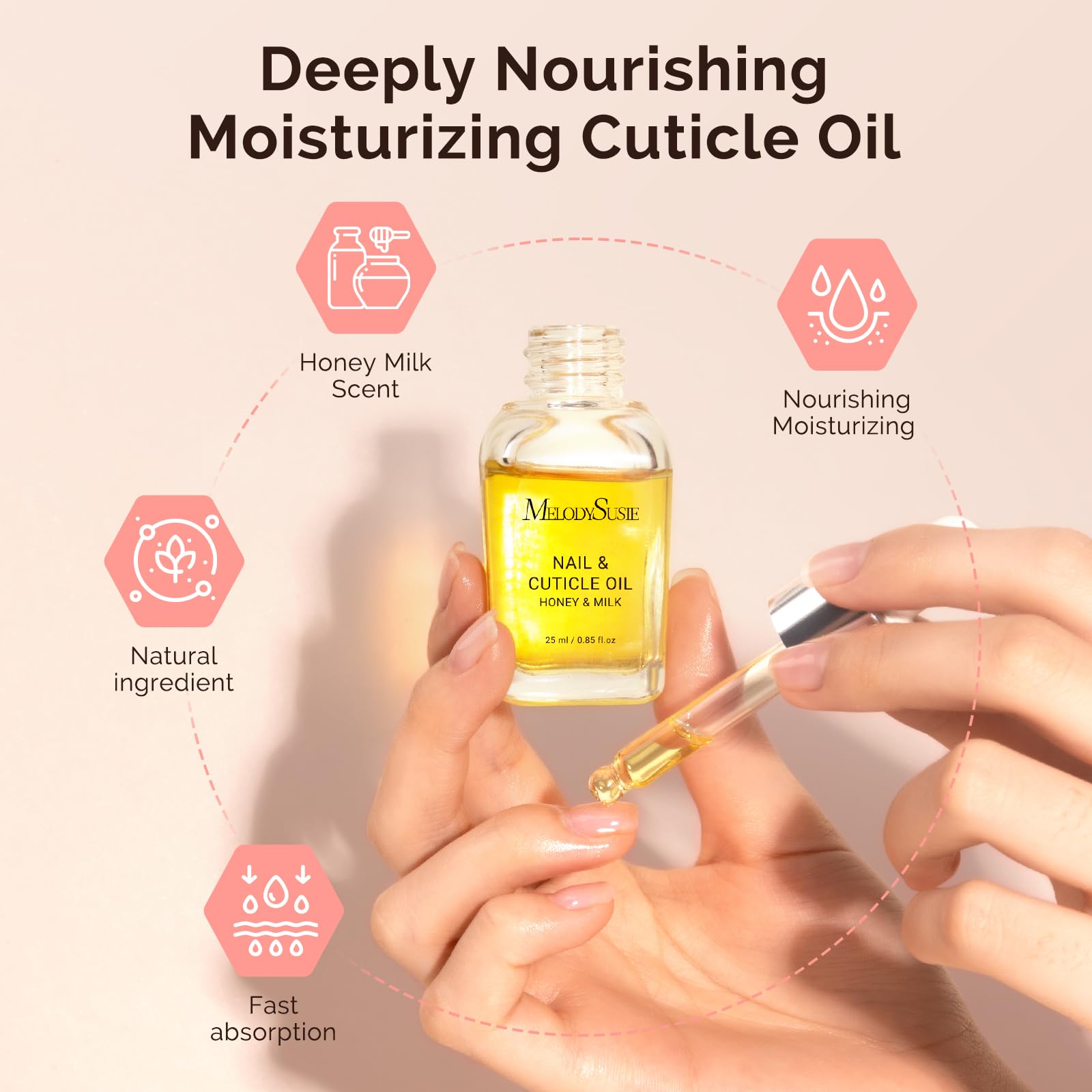 Close up of cuticle remover and oil bottles from MelodySusie
