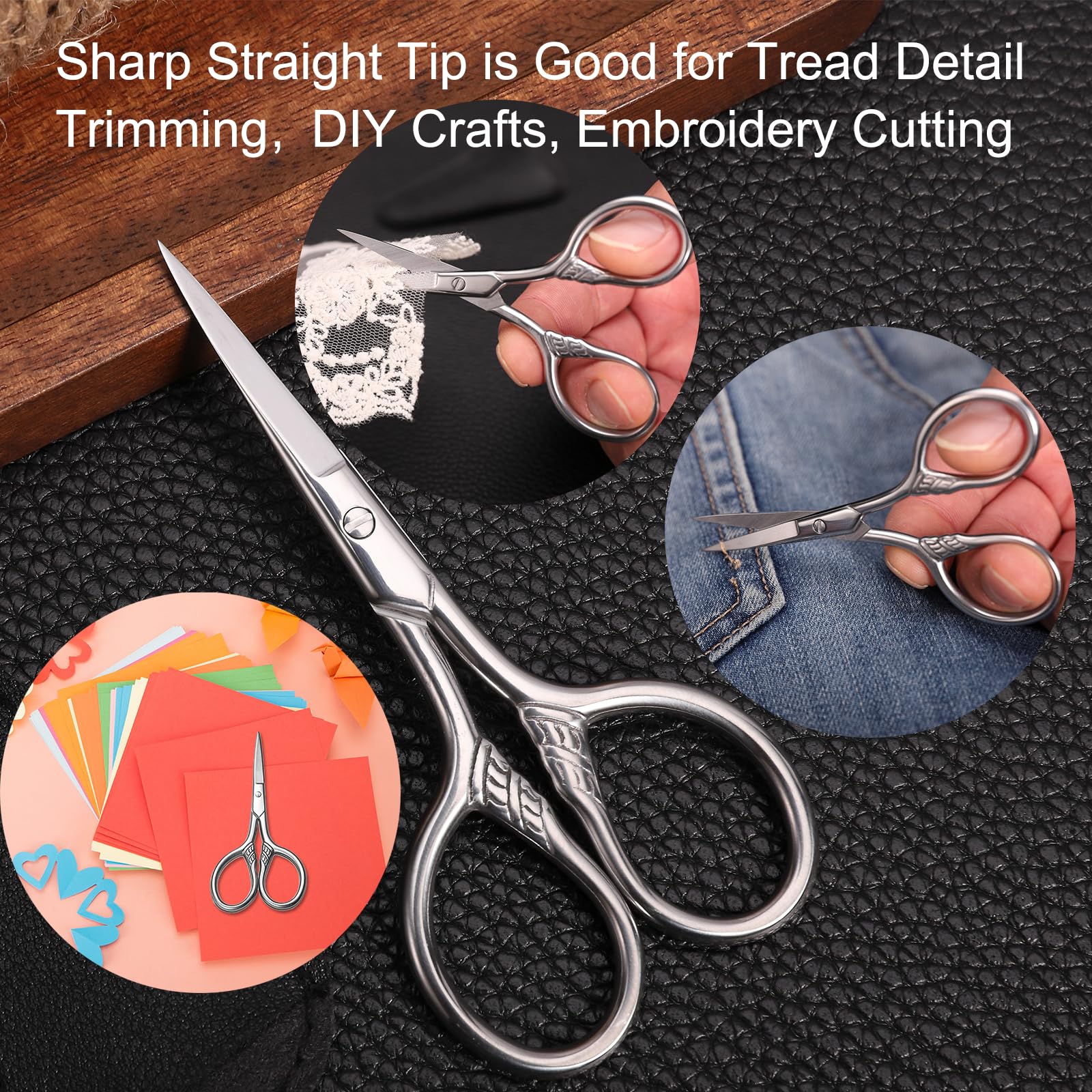 Vintage style eyebrow and eyelash trimming scissors by HITOPTY on clean background