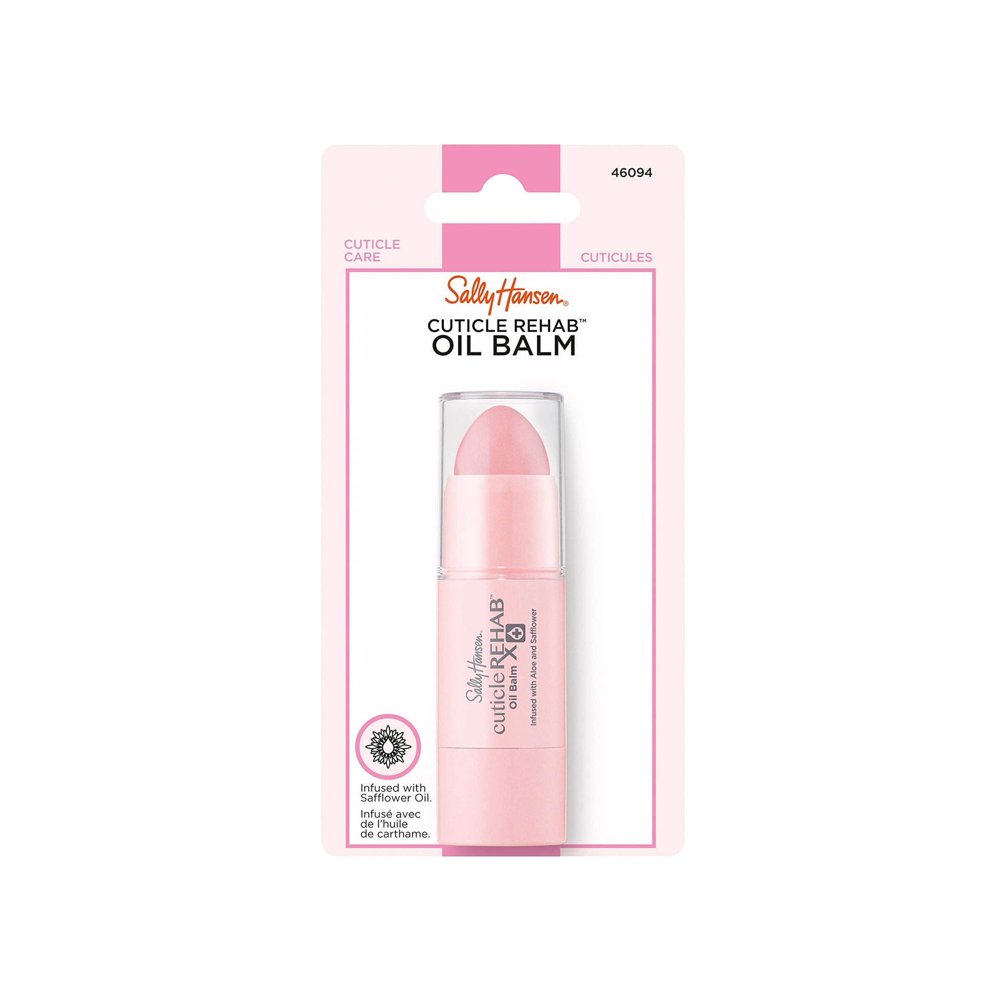 Application of Sally Hansen cuticle oil balm on hand