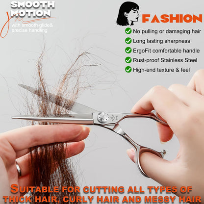 Side profile of Fengliren professional shears demonstrating the lightweight and balanced structure.